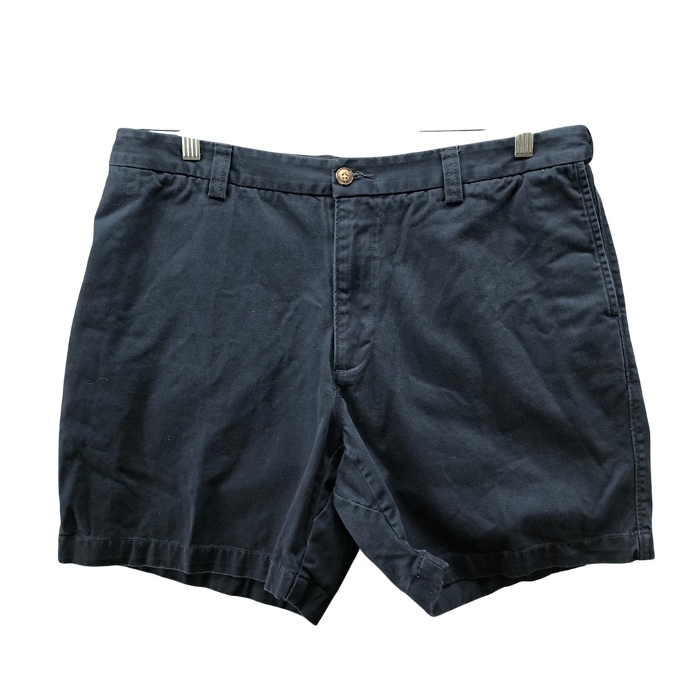 Duluth Trading Chino Shorts Mens 36 Navy Blue 7'' Flat Front Durable Work